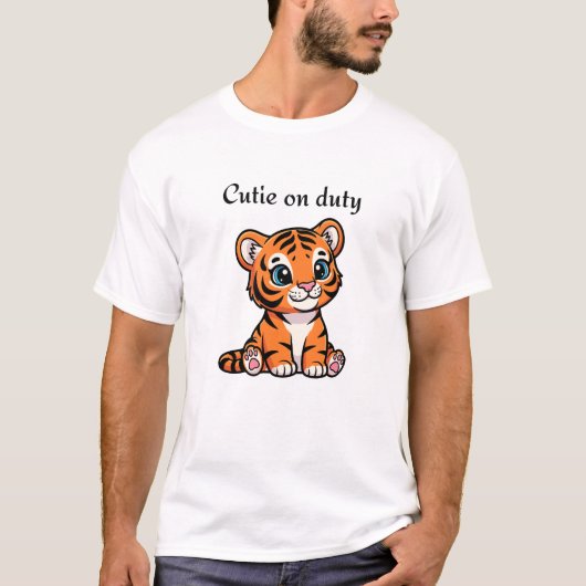 Cutie on Duty Shirt | Cute Baby Tiger Tee Tシャツ (正面)
