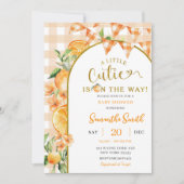 Cutie Orange Gingham baby shower invitation 招待状 (正面)
