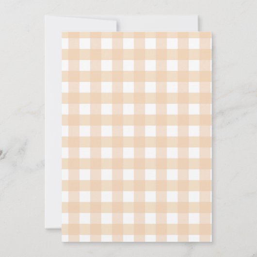 Cutie Orange Gingham baby shower invitation 招待状 (裏面)
