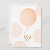 Cutie Pa-TWO-tie Peach Bear Balloons 2nd Birthday 招待状 (裏面)