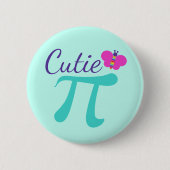 Cutie Pi Symbol Math Pun 缶バッジ (正面)