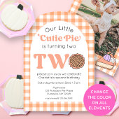 Cutie Pie 2nd Birthday Photo Invitation 招待状