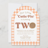 Cutie Pie 2nd Birthday Photo Invitation 招待状 (正面)