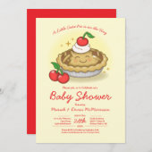 Cutie Pie Baby Shower Cherry 招待状 (正面/裏面)