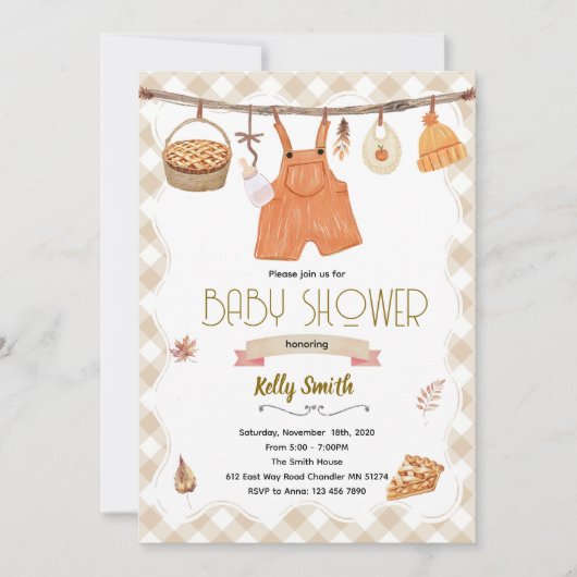 Cutie Pie Baby Shower Invitation 招待状 (正面)