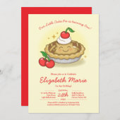 Cutie Pie Birthday Party Kids Cherry 招待状 (正面/裏面)