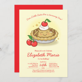 Cutie Pie Birthday Party Kids Cherry 招待状