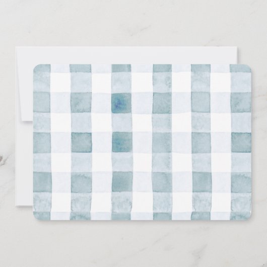 Cutie Pie Blueberry Blue Bow Photo 1st Birthday 招待状 (裏面)