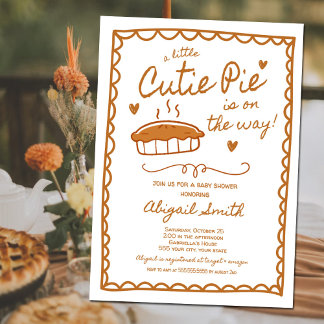 Cutie Pie Fall Baby Shower Invitation 招待状