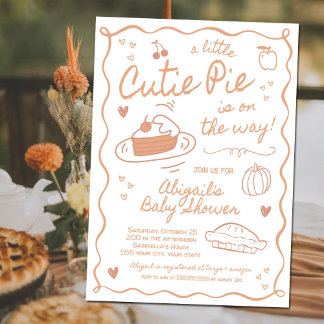 Cutie Pie Fall Baby Shower Invitation 招待状