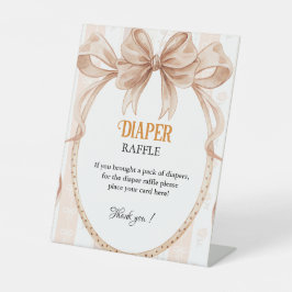 Cutie pie fall Diaper raffle baby shower sign 台座サイン