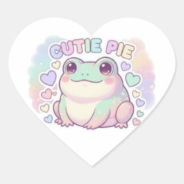 Cutie Pie Frog Sticker Cute Sparkle Frog Kawaii Ae ハートシール