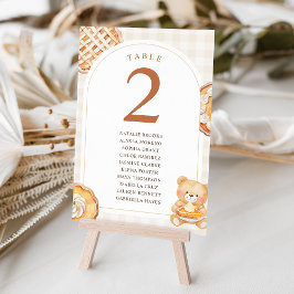 Cutie Pie Gingham Teddy Bear Fall Baby Shower テーブルナンバー
