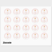 Cutie Pie Pastel Pink Bow Baby Shower Your Message ラウンドシール (シート)