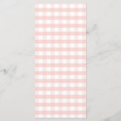 Cutie Pie Pastel Pink Bow Gingham Fall Baby Shower メニュー (裏面)