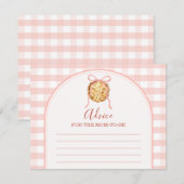 Cutie Pie Pastel Pink Gingham Advice For Mommy エンクロージャーカード (正面/裏面)