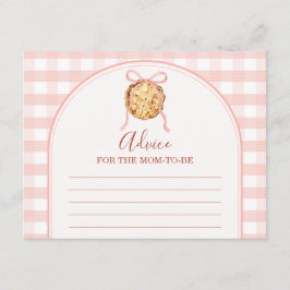 Cutie Pie Pastel Pink Gingham Advice For Mommy エンクロージャーカード