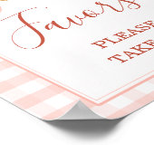 Cutie Pie Pastel Pink Gingham Baby Shower Favors ポスター (角)