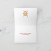 Cutie Pie Pastel Pink Gingham Baby Shower Folded サンキューカード (内部)