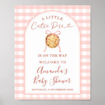 Cutie Pie Pastel Pink Gingham Baby Shower Welcome