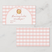 Cutie Pie Pastel Pink Gingham How Many Candies エンクロージャーカード (正面/裏面)