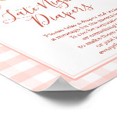 Cutie Pie Pastel Pink Gingham Late Night Diapers ポスター (角)