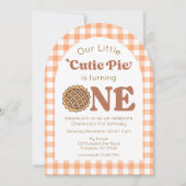 Cutie Pie Pumpkin 1st Birthday Photo Invitation 招待状 (正面)