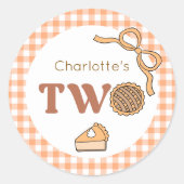 Cutie Pie Pumpkin 2nd Birthday ラウンドシール (正面)