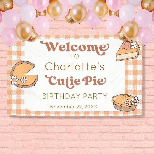 Cutie Pie Pumpkin Birthday Welcome Banner 横断幕