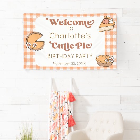 Cutie Pie Pumpkin Birthday Welcome Banner 横断幕 (インサイチュ)