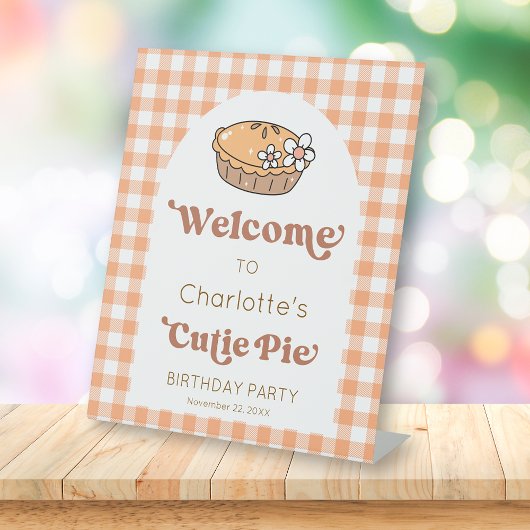 Cutie Pie Pumpkin Birthday Welcome Sign 台座サイン