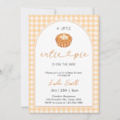  Cutie Pie Pumpkin Fall Gingham Baby Shower 招待状 (正面)