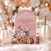 Cutie Pie Pumpkin Floral Bow Baby Shower 招待状