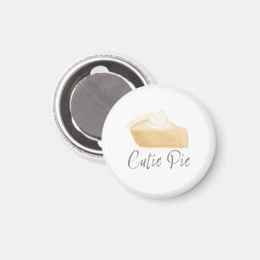 Cutie Pie Pumpkin Pie Magnet – Fall Shower Favor マグネット (正面/裏面)