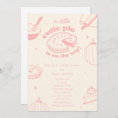 Cutie Pie Pumpkin Pink Girl Baby Shower 招待状 (正面/裏面)