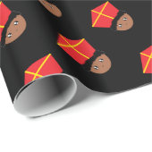 Cutiefulは芸術のセントニコラスの留め釘Zwarte Pietをからかいます ラッピングペーパー (ロールコーナー)