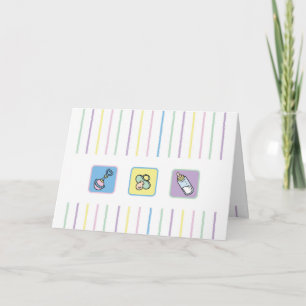 Cutietoots Notecard -クレヨンラインおよびベビーの物 サンキューカード