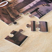 Cutom Alberobello Trulli Houses Italy Watercolor ジグソーパズル (側面)