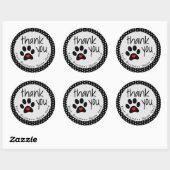Cutom Black Dog Paw Print Thank Stickers ラウンドシール (シート)