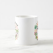 Cutom Name Mug、Name パーソナライズされた Mug、フローラ-4 コーヒーマグカップ (中央)