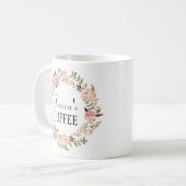 Cutom Name Mug、Name パーソナライズされた Mug、フローラ-7 コーヒーマグカップ (正面左)