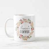 Cutom Name Mug、Name パーソナライズされた Mug、フローラ-7 コーヒーマグカップ (左)