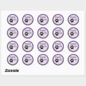 Cutom Purple Dog Paw Print Thank You Stickers ラウンドシール (シート)