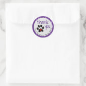 Cutom Purple Dog Paw Print Thank You Stickers ラウンドシール (バッグ)