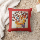CutomizableのGondの芸術-シカの絵画の枕 クッション (ブランケット)