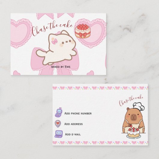 Cutsey bakery business card 名刺 (正面/裏面)