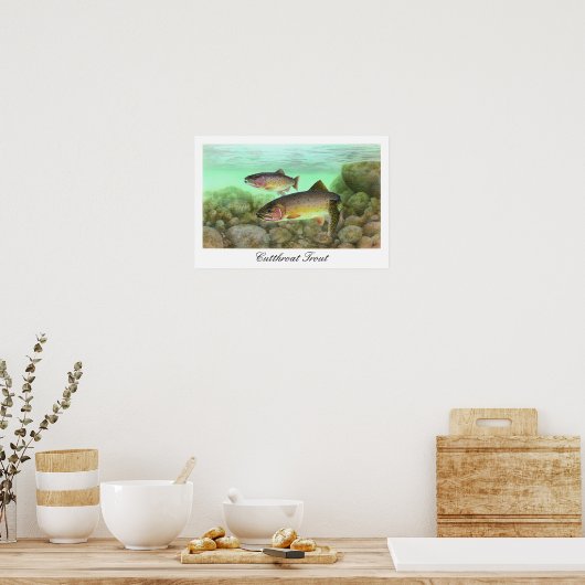 Cutthroat Trout Painting Poster ポスター (キッチン)