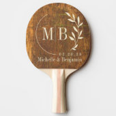 Cutting Block Leaf Wedding Monogram 卓球ラケット (裏面)