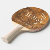 Cutting Block Leaf Wedding Monogram 卓球ラケット (正面アングル)