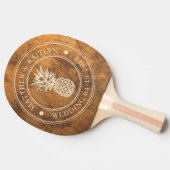 Cutting Block Pineapple Wedding Crest & Names 卓球ラケット (横)